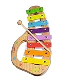 Eichhorn 100003482 Musik xylophon aus Holz Bunte Tonleiter mit 8 Tönen, inkl. 1 Klöppel und Liederbuch mit fünf Liedern zum nachspielen, 3 teilig, 30 x 15 cm groß, ab Zwei Jahren