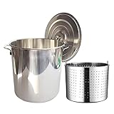 Kommerzieller Eimertopf zum Kochen von Krabben und Meeresfrüchten - Edelstahltopf mit Sieb und Deckel - Outdoor-Tiefkühltopf, 3 Größen zur Auswahl / 27QT