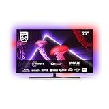 Philips 55OLED807/12 55 Zoll (139 cm) Fernseher 4K OLED TV | 4-seitiges Ambilight, UHD & HDR10+ | 120 Hz | Dolby Vision & Atmos | Mehrzimmer DTS Play-Fi | Google Assistant & Alexa kompatiblen