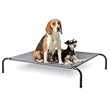 Bedsure Hundeliege Outdoor mittelgrosse Hunde - Hundeliege grau in und Outdoor Garten, für draußen Camping erhöhtes Hundebett, Größe in M 110x80 cm, höhe in 20 cm