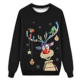 Fannyfuny Familie Weihnachten Pyjamas Hose Tshirt Schlafanzughose Pulli Winter Warme Hausanzug Set Nachtwäsche Winter Warme Christmas Weihnacht Sweatshirt Lang Tops+Hosen