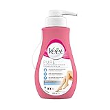 Veet Sensitive Haarentfernungscreme – Schnelle & effektive Haarentfernung für seidig-glatte Haut – Anwendungszeit 5-10 Minuten, Spender mit Spatel, 400 ml (1er Pack)