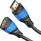 KabelDirekt – 2 m – HDMI-Verlängerungskabel (4K@60Hz für Ultra HD – High Speed mit Ethernet, kompatibel mit HDMI 2.0/1.4, Kabelverlängerung für Blu-ray/PS5/Xbox Series X/Switch, schwarz)