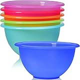 idea-station NEO Kunststoff-Schalen 6 Stück, 16 cm, 650 ml, bunt, mehrweg, bruchsicher, Plastik-Schüssel, Müsli-Schale, Schüssel-Set, Plastik-Geschirr, Party-Geschirr, Camping-Geschirr