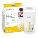 Medela Set mit 180 ml Muttermilchbeuteln – Packung mit 50 Stück BPA-freien Muttermilch-Auffangbeuteln mit doppelreihigem Verschluss – Schnelles Einfrieren und Auftauen