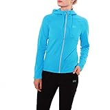 Sportkind Mädchen & Damen Tennis, Fitness, Sport Joggingjacke mit Kapuze & RV-Tasche, atmungsaktiv, türkis, Gr. L