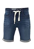 riverso Herren Jeans Shorts RIVPaul Kurze Hose Sommer Bermuda Stretch Denim Short Sweathose Baumwolle Grau Blau Dunkelblau w30 - w42, Größe:W 32, Farbe:Dark Blue Denim (D147)