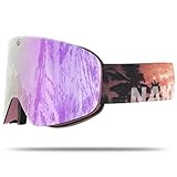 NAKED Optics® Skibrille Snowboard Brille für Damen und Herren - Verspiegelt mit Magnet-Wechselsystem – Ski Goggles for Men and Women (Palms, ohne Schlechtwetterglas)