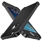 ORETECH Kompatibel mit iPhone 5/5s/SE 2016 Hülle, mit [2X Displayschutzfolie] 360 Grad Stoßfest Dünn Schutzhülle Handyhülle TPU Silikon Hart PC Case Cover für iPhone 5 5s SE(2016) 4 Zoll, Schwarz