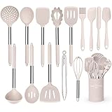 Umite Chef Küchenutensilien-Set, Edelstahl, 15-teilig, antihaftbeschichtet, Küchenutensilien, Kochgeschirr-Set, Pfannenwender, Küchenutensilien, Geschenk