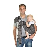 Hoppediz Ring-Sling Tragetuch Baby - Hüfttrage - Bauchtrage - für Neugeborene ab Geburt - 100 % schadstoffgeprüfte Baumwolle - bebilderte Trageanleitung, Chicago