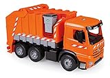 Lena 02168 - Starke Riesen Müllwagen Mercedes Benz Arocs, orange / silber, ca. 74 cm, Müllfahrzeug mit 3 Achsen, großes Spielfahrzeug für Kinder ab 3 Jahre, robustes Müllauto mit Funktion und Zubehör