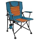 BACKYARD EXPRESSIONS PATIO · HOME · GARDEN Blau/Grau Backyard Expressions Luxus Beheizter tragbarer Campingstuhl ideal für Camping, Sport und Strand, Metall