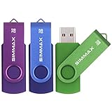 SIMMAX USB Stick 3 Stück 32GB Memory Stick Swivel-Design USB-Flash-Laufwerke Zip-Laufwerke (32GB Lila Blau Grün)