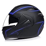 BGMKE Vollgesicht-Motorradhelm, Motorrad-Lokomotiv-Motocross-Helm, Crash-Moped-Cruiser-Rennmütze mit Visier für Männer, Frauen, DOT/ECE-Zulassung