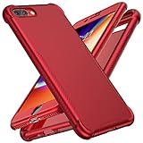 ORETECH Handyhülle für iPhone 7 Plus Hülle, iPhone 8 Plus Hülle, mit [2X Displayschutzfolie] 360 Grad Ganzkörper Schutzhülle Stoßfest Silikon Bumper Case Cover Hülle für iPhone 7 Plus/8 Plus, Rot