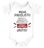 MoonWorks® Baby Body mit Spruch lustig Meine Preisliste Bio-Baumwolle Jungen & Mädchen weiß 3-6 Monate