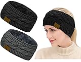 Konfetti Winter Kabel Stirnband Damen, Stirnbänder Gestrickte Verdicken Haarband Frauen Stirnband Ohrenwärmer Headwrap Kopfband Elastische Damen Häkelarbeit Stirnbänder Mädchen