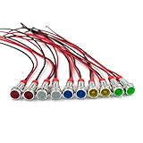 6mm Kontrollleuchte Set 12v Wasserdichte Signalleuchte auto Signallampe Widerstand Blinker Anzeigelampe Motorrad (je 2 Stück für Rot/Grün/Gelb/Weiß/Blau)(Lewttyer)