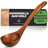 Holz Suppenkelle mit langem Griff (31,5 cm), Kochlöffel Suppenlöffel Schöpfkelle Schopflöffel Saucenlöffel – Küchenzubehör Küchengeschirr Küchenutensilien - hochwertig & nachhaltig