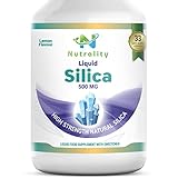 Nutrality High Strength Natural Silica Supplement- Collagen Liquid Booster, gesunde Haut, Haare, Nägel, Muskeln, Knochen, Immunsystem, Gelenkpflege, 500 ml, 500mg