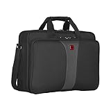 WENGER Legacy 16 Laptoptasche zum Umhängen, Notebook bis 16 Zoll, Aktentasche, Organizer, 15 l, Damen Herren, Büro Business Uni Reisen, Schwarz, 600648