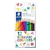 STAEDTLER Buntstifte ergo soft, erhöhte Bruchfestigkeit, dreikant, Set mit 12 brillanten Farben, ABS-System, rutschfeste Soft-Oberfläche, kindgerecht nach DIN EN71, FSC-Holz, Made in Germany, 157 C12