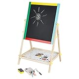 Kinder Kreidetafel und Whiteboard - 65 cm - inkl. Schwamm Kreide und Whiteboardmarker - Kinder Standtafel Kreidetafel Whiteboard Magnettafel Schreibtafel Schultafel