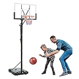 Tragbarer Basketballkorb Mit Rädern | Anhebbare Basketballanlage 1,7–3,05 M | Outdoor-Basketballkorb Für Kinder Und Erwachsene