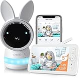 ARENTI Babyphone mit Kamera 3MP, 5 Zoll WiFi Video Babyphone PTZ 355°, IR Nachtsicht, VOX-Modus, Zwei-Wege-Audio, Nachtlicht, Schlaflieder,Temperaturanzeige, unterstützt Mobile App Steuerung - Weiß