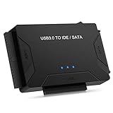 POSUGEAR USB 3.0 zu Sata und IDE Adapter, USB SATA Festplatten Konverter mit Netzschalter unterstützt für 2,5''und 3,5''SATA HDD & IDE HDD, Kompatible Windows XP/Vista/7/8/10（Mit 12V 2A Netzteil