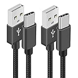 USB C Kabel, [2 Stück 2M] Nylon Ladekabel USB C Fast Charge Schnellladekabel Typ C Ladekabel für Samsung Galaxy A51 A50 A41 A40 A71 A21s A20 A20e S8 S9 S10 S20 fe, Note 10 9 8, Huawei P40 P30 P20