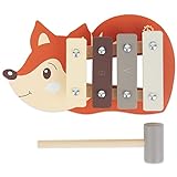 Bieco Kinder Xylophon in Fuchs-Design | Musikinstrumente für Kinder ab 1 Jahr | Süßes Musikspielzeug Baby | Glockenspiel für Kinder mit Schlägel | Xylophon Kinder 1 Jahr | Baby Musikinstrumente