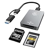 CFexpress / SD Kartenleser Typ B USB 3.2 Gen2 10 Gbit/s CFexpress Speicherkartenleser aus Aluminium CFexpress Lesegerät Unterstützt Android/Windows/Mac OS/Linux mit Multi Kabel