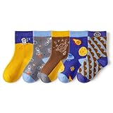 Hadwii 5 Paare Kinder Socken Bunt Socken aus Baumwolle, Junge Spleißen Socken Karikatur kühl Sportstil Streetstyle Socken für 3-5 Jahre, Star Wars