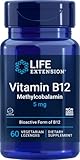 Life Extension, Methylcobalamin (Vitamin B12), Depot, alle 10 Tage 1 Tablette, 5000mcg, 60 vegane Lutschtabletten, Laborgeprüft, Glutenfrei, Vegetarisch, Sojafrei, Ohne Gentechnik