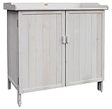 HABAU Gartenschrank'Lino' mit integriertem Pflanztisch, grau, 98 x 48 x 95 cm