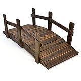 AYily Holzbrücke mit Geländer 70x32x25 cm Teichbrücke Brücke Wasserlauf