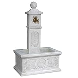 STONE art & more Standbrunnen mit Verzierung, Steinguss mit Marmor, frostfest, Made in Italy