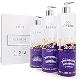 Ezero Abmattierung Blond Gegen Gelbstich Mit No Yellow Purple Shampoo, Haarmaske Blondiertes Haar Und Anti Gelbstich Conditioner Ohne Ausspülen Für Blondes Und Graues Haar - Haarkur Blondiertes Haar