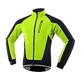 ARSUXEO Herren Winter Fahrradjacke Thermo-Vlies Softshell MTB Fahrrad Outwear Winddicht Wasserdicht 20B Grün XL