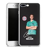 DeinDesign Silikon Hülle kompatibel mit Apple iPhone 7 Plus Case transparent Handyhülle Manuel Neuer Offizielles Lizenzprodukt FC Bayern München