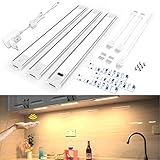 Wobsion Unterbauleuchte Küche Led Dimmbar mit Berührungsloser Sensor,Küchenlicht Unterbau Led 30cm×3PCS in Warmweiß 3000k,Ultra Dünn Led Lichtleiste Küche für Garderobe,Vitrine Schrank Beleuchtung