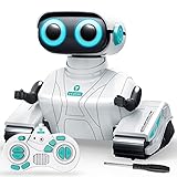 REMOKING RC Roboter Kinder Spielzeug, 2.4GHz Ferngesteuertes Auto mit Ton und Licht, Roboter Geschenk für Jungen und Mädchen (Weiß)