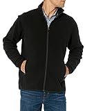 Amazon Essentials Herren Polar-Fleecejacke mit durchgehendem Reißverschluss (in Übergröße erhältlich), Schwarz, L