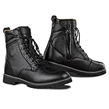 SHIMA Thomson, Motorradschuhe Motorradstiefel kurz leder herren, (40-46, Schwarz), Größe 43