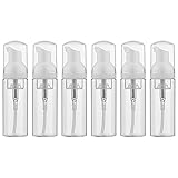 6 Stücke 60ml Leere Seifenspender Pumpkopf, Wiederbefüllbarer schaumseifenspender Flasche, Schaumhandseife Flüssige Behälter 100% BPA Frei (Plastik, Transparent)