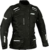 Motorradjacke Damen Mit Protektoren Textil Wasserdicht Winddicht Schwarz (XL)