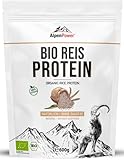 AlpenPower BIO REISPROTEIN 600g I Ohne Zusatzstoffe I 100% reines Reisprotein-Isolat I Hochwertiges Eiweiß I Vegan & vielseitig anwendbar I Low Carb