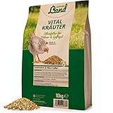 HÜHNER Land Vital Kräuter für Hühner & Geflügel 10kg Hühnerfutter, Alleinfutter Hühner Futter, Geflügelkörnerfutter mit Kräutern, Artgerecht & natürlich